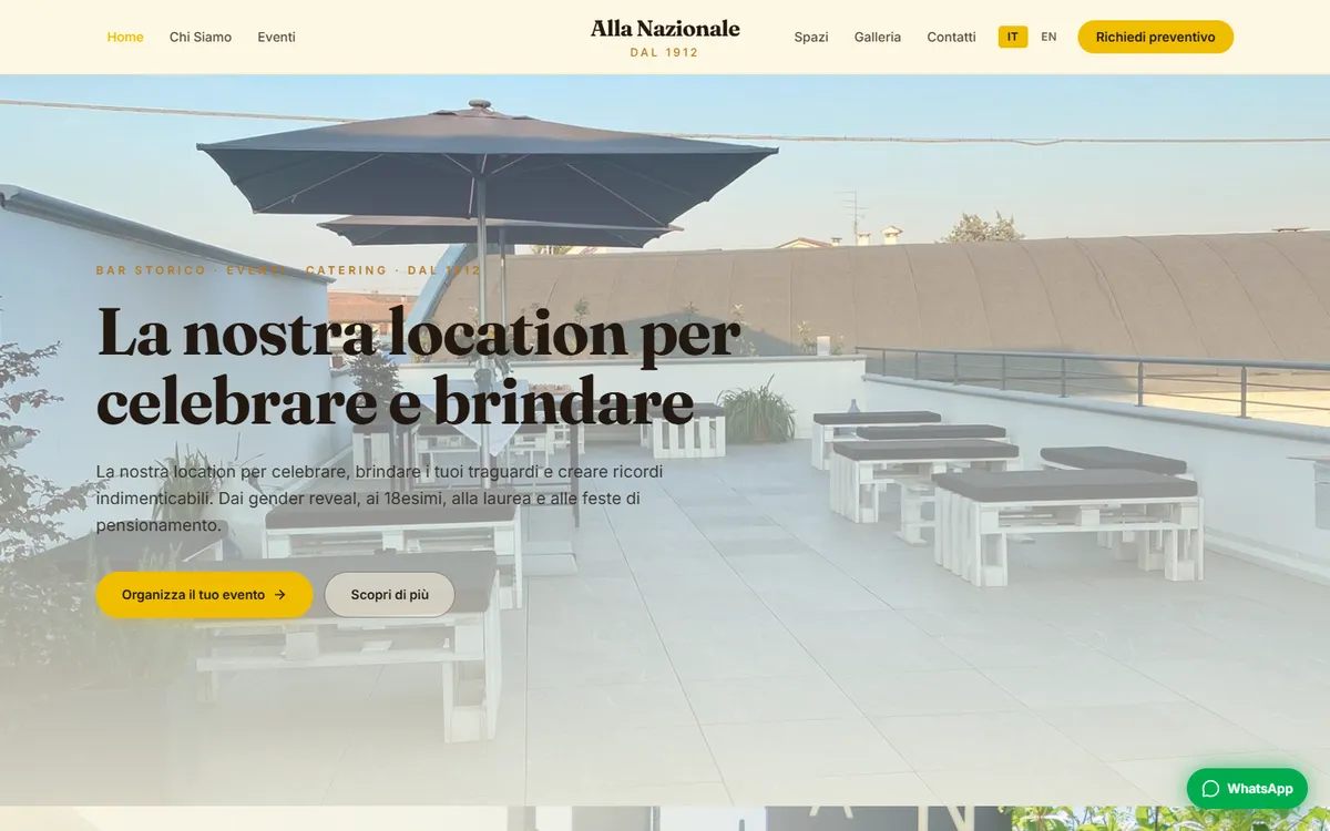 Pagina iniziale del sito Alla Nazionale