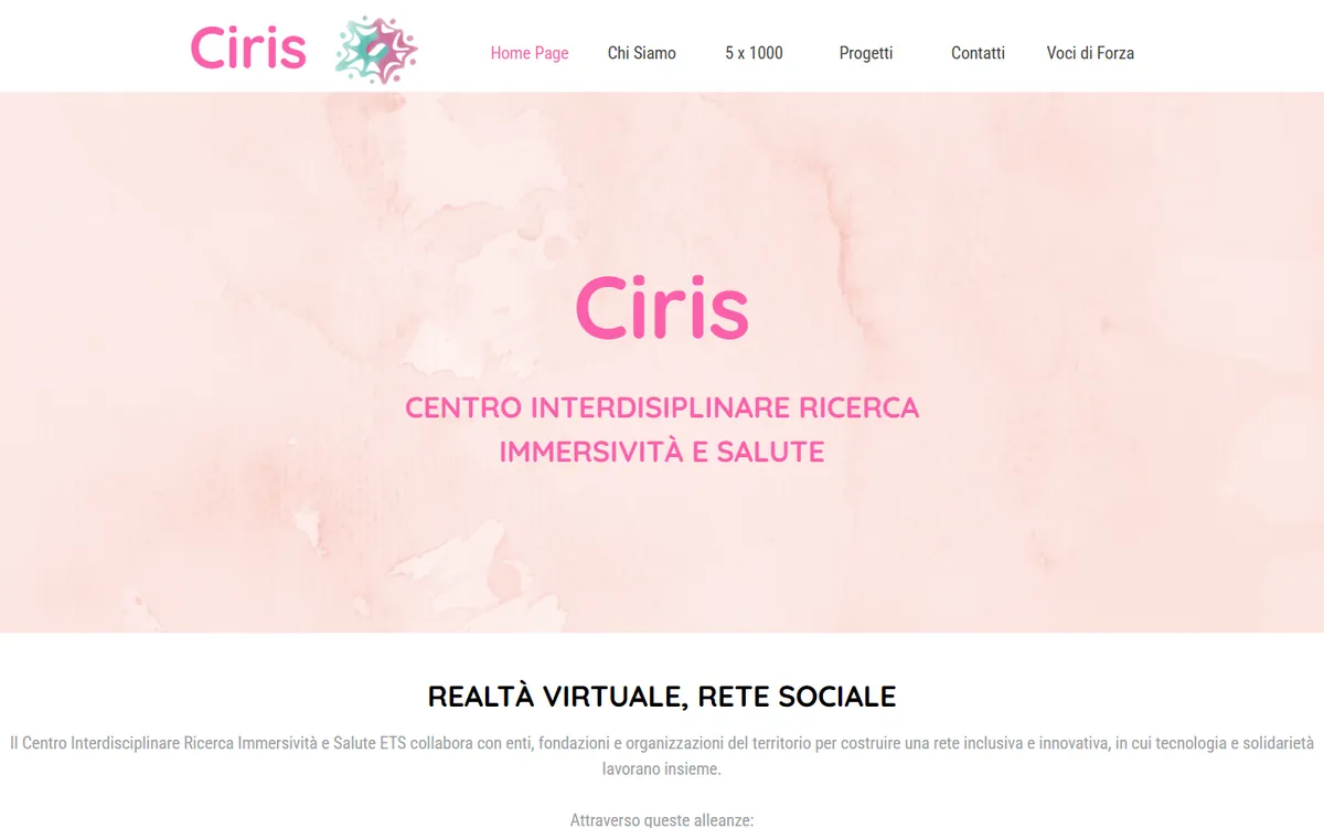 Pagina iniziale del sito CIRIS