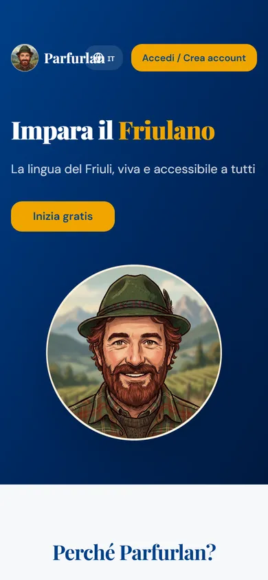 Schermata dell'app Parfurlan sul telefono