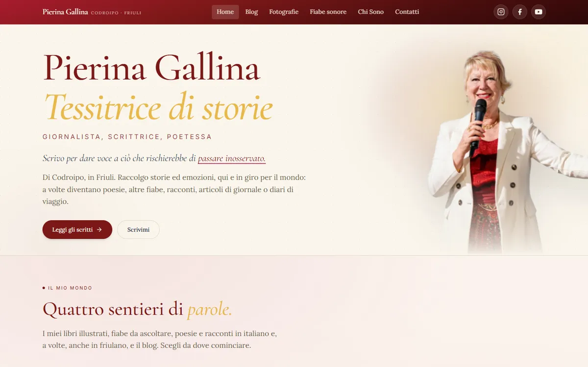 Pagina iniziale del sito Pierina Gallina