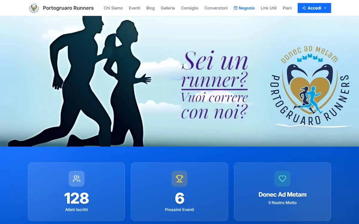 Pagina iniziale del sito Portogruaro Runners
